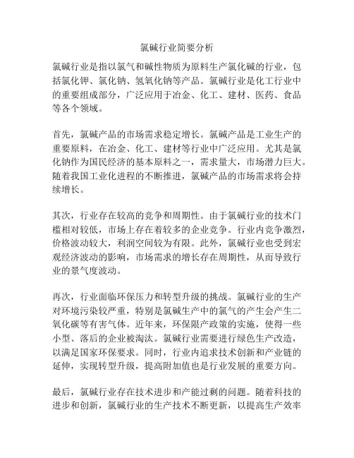 氯碱行业简要分析
