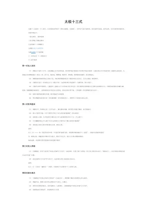 太极十三式全套动作