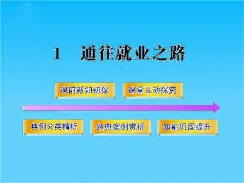 4.1 通往就业之路 课件(人教选修5)