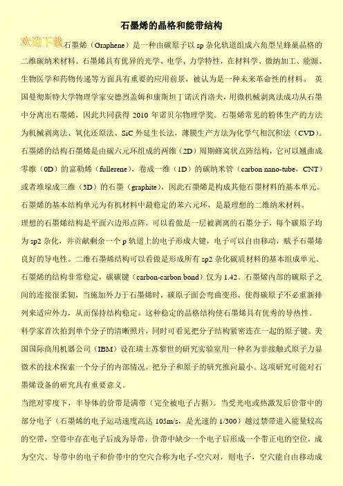 石墨烯的晶格和能带结构