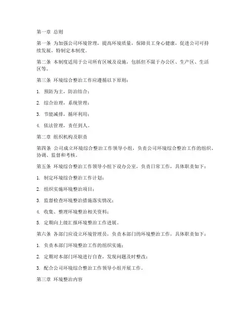 公司环境综合整治管理制度