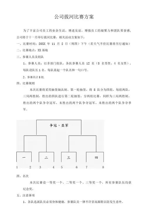拔河比赛活动方案及通知