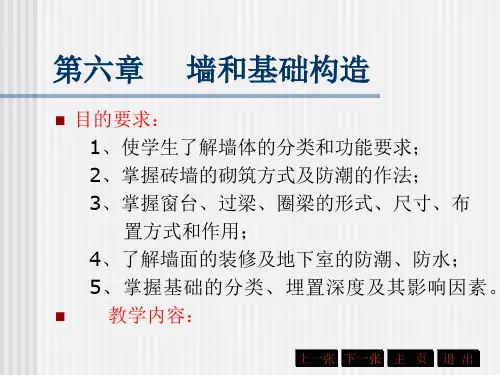 房屋建筑学：第六章 墙和基础构造