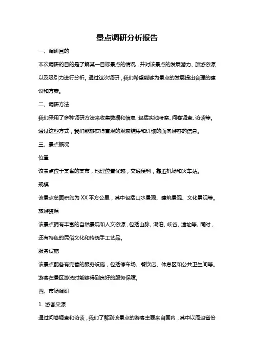 景点调研分析报告