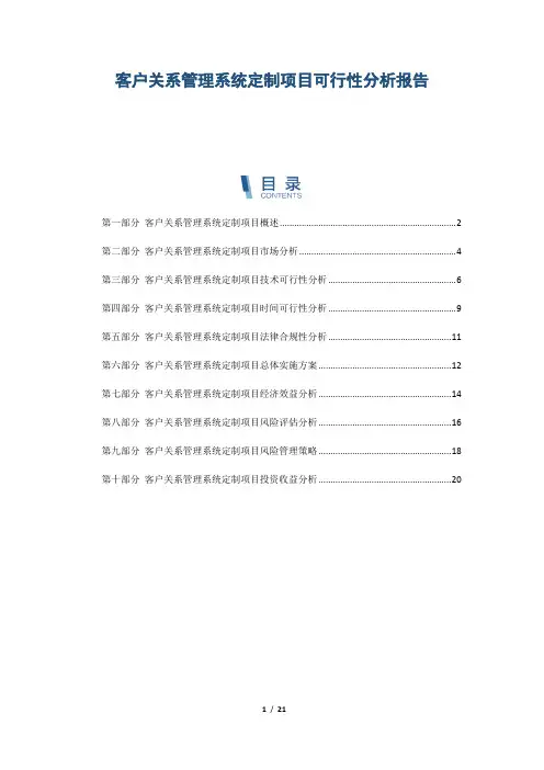 客户关系管理系统定制项目可行性分析报告
