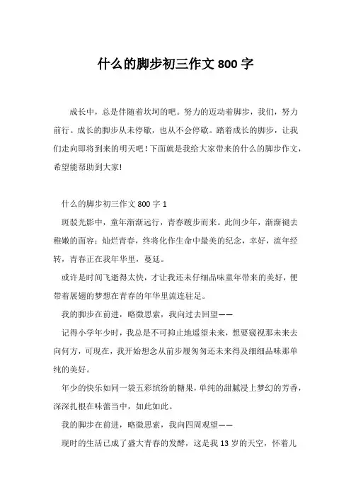 (初三作文)什么的脚步初三作文800字