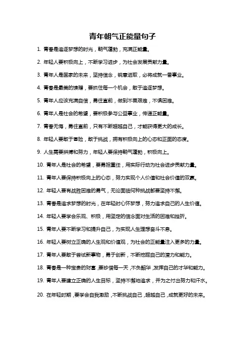 青年朝气正能量句子
