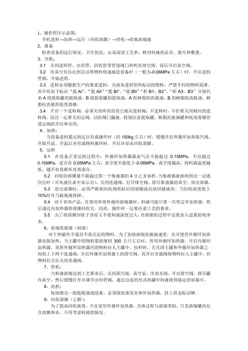 浓缩岗位操作规程