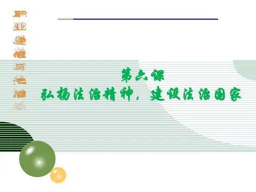 第六课 弘扬法治精神,建设法治国家