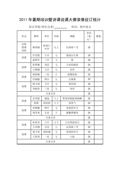 光盘征订单