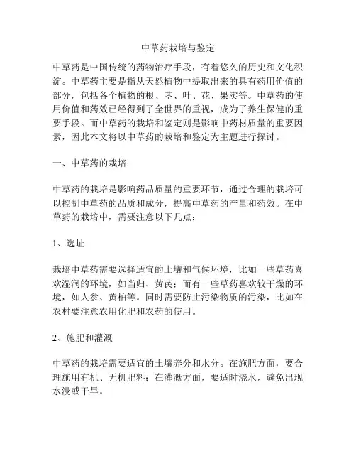 中草药栽培与鉴定