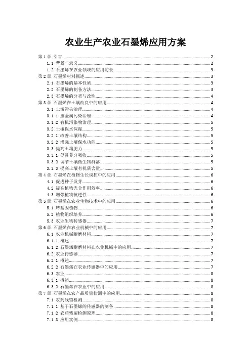 农业生产农业石墨烯应用方案