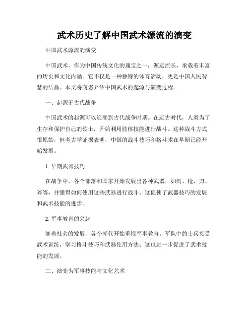 武术历史了解中国武术源流的演变