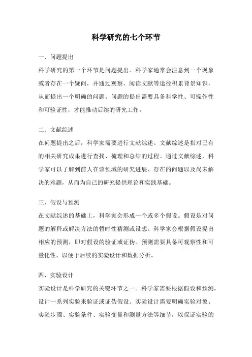 科学研究的七个环节