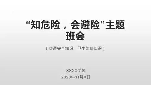 学校“知危险-会避险”主题班会课件