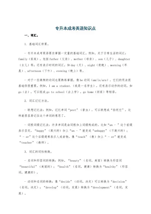 专升本成考英语知识点