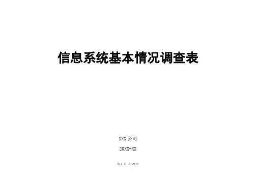 信息系统基本信息调查表模板