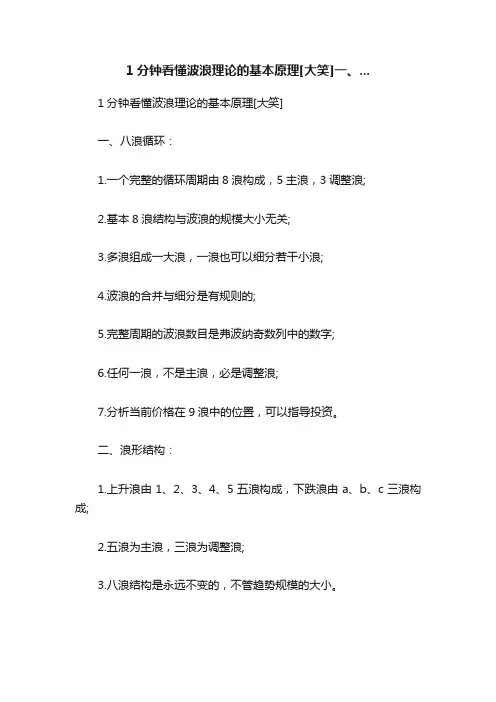 1分钟看懂波浪理论的基本原理[大笑]一、...