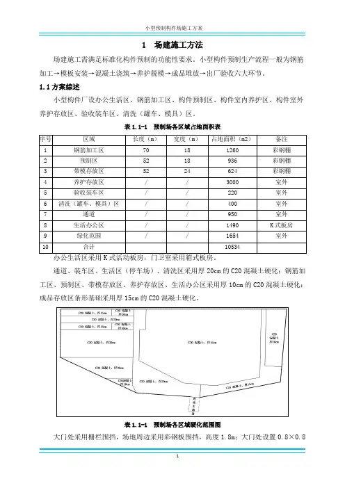 小型预制构件场建设施工方案