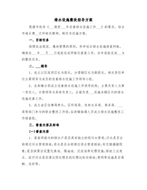 排水设施整改指导方案（二篇）