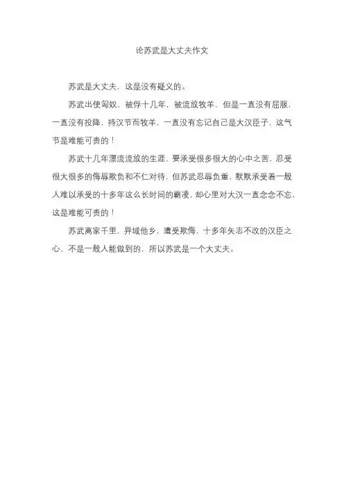 论苏武是大丈夫作文