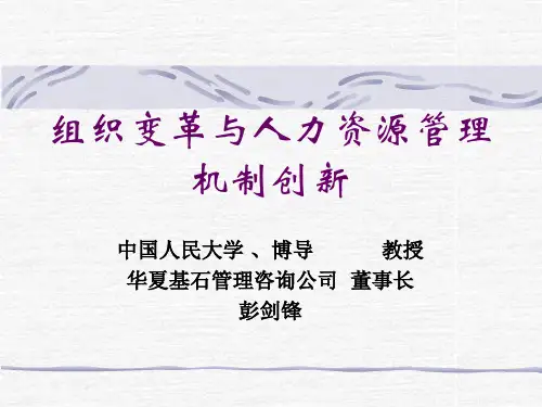 彭剑锋-组织变革与人力资源管理机制创新