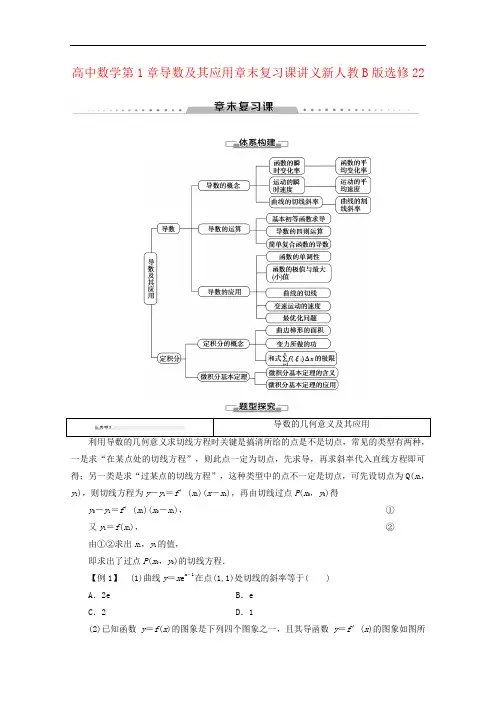 高中数学第1章导数及其应用章末复习课讲义新人教B版选修22