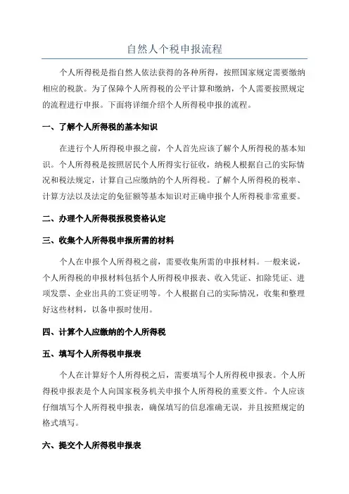 自然人个税申报流程