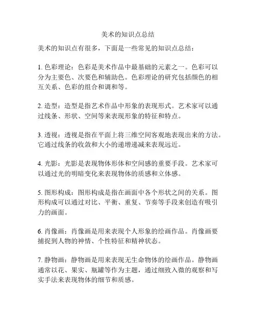 美术的知识点总结