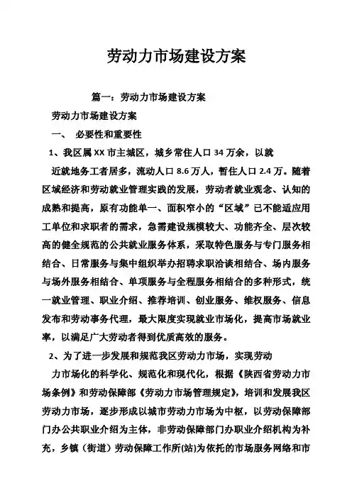 劳动力市场建设方案