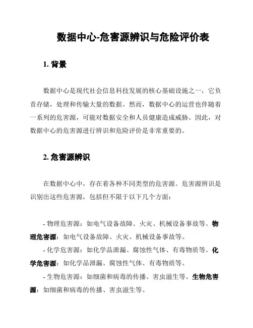 数据中心-危害源辨识与危险评价表