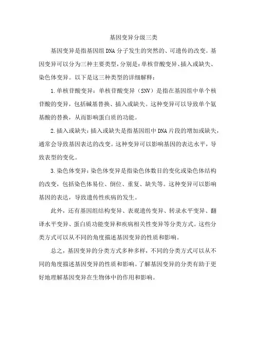 基因变异分级三类