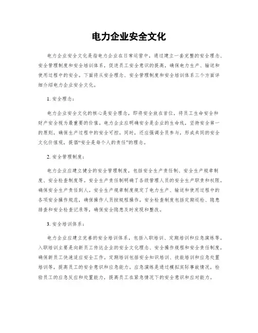 电力企业安全文化