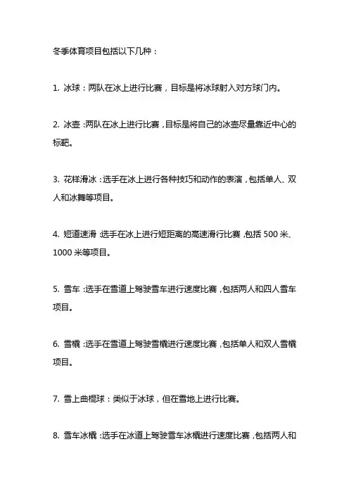 冬季体育项目