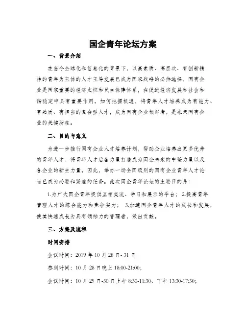 国企青年论坛方案