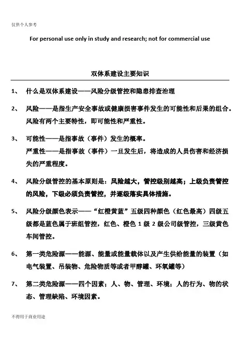 双体系建设主要知识20180405