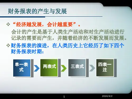 财务报表的产生与发展