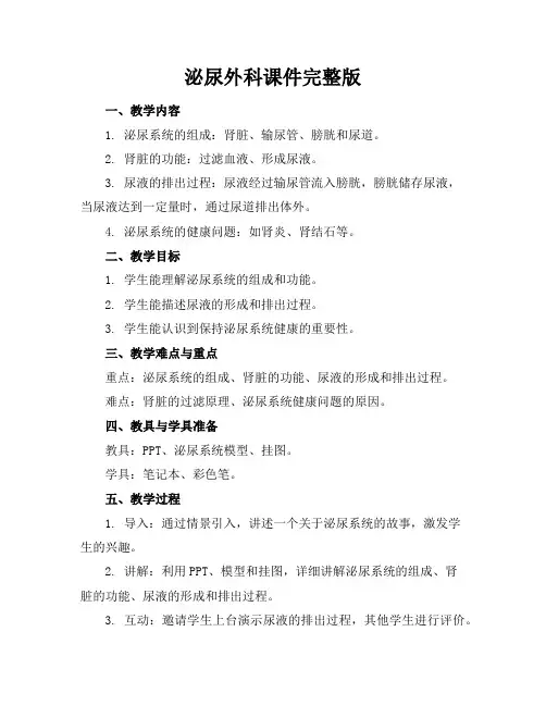 泌尿外科课件完整版