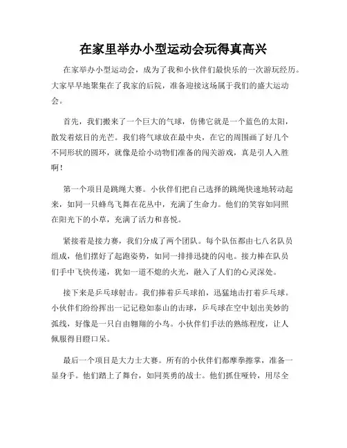 三年级作文那次玩得真高兴之在家里举办小型运动会玩得真高兴