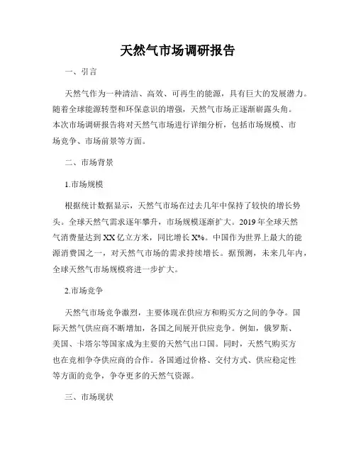 天然气市场调研报告