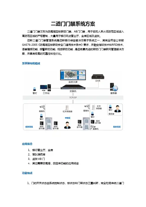监狱二道门门禁防尾随反潜回系统方案