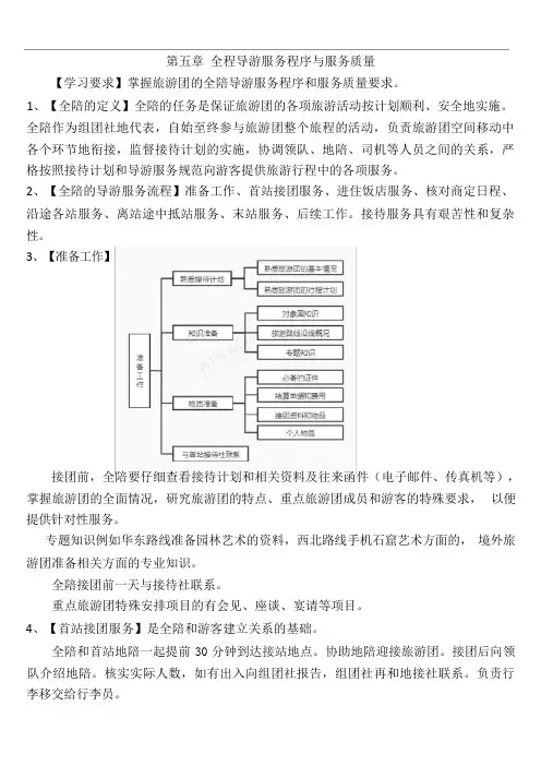 导游资格考试复习-导游业务-第五章全程导游服务程序与服务