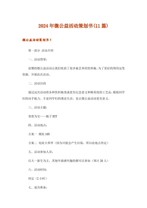 2024年微公益活动策划书(11篇)