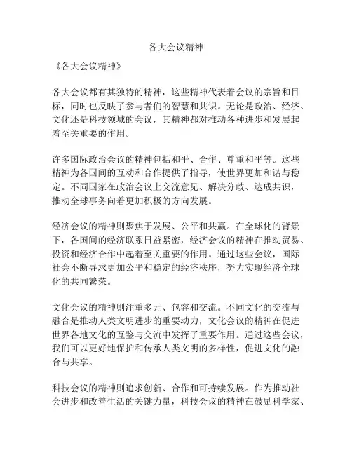 各大会议精神