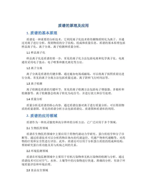 质谱的原理及应用