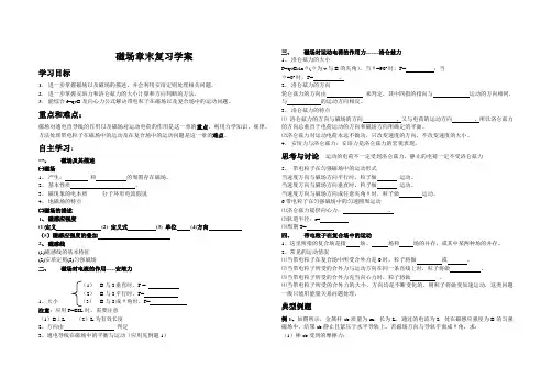 专题《高二物理下学期磁场章末复习》学案(新人教)解读