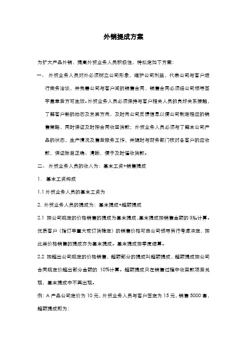 外销提成方案