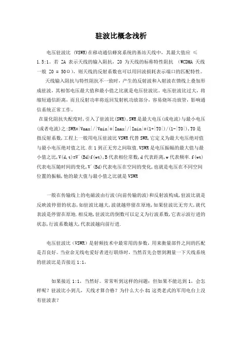 驻波比概念浅析