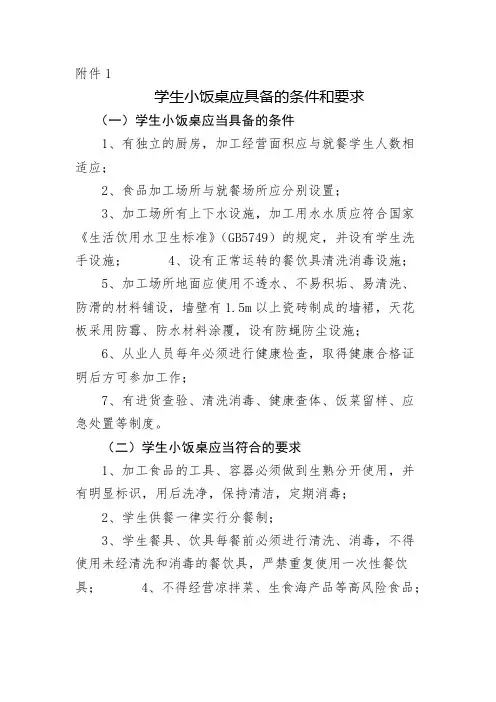 小饭桌登记表及相关要求讲解.doc