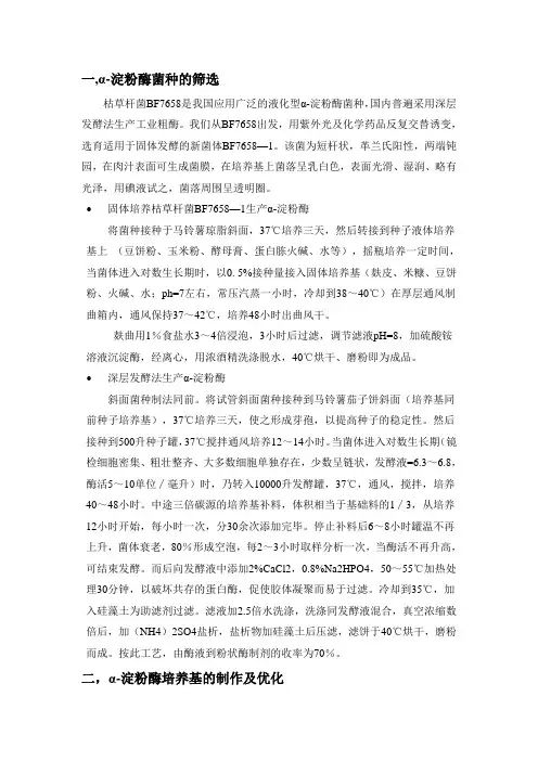 α-淀粉酶的生产工艺